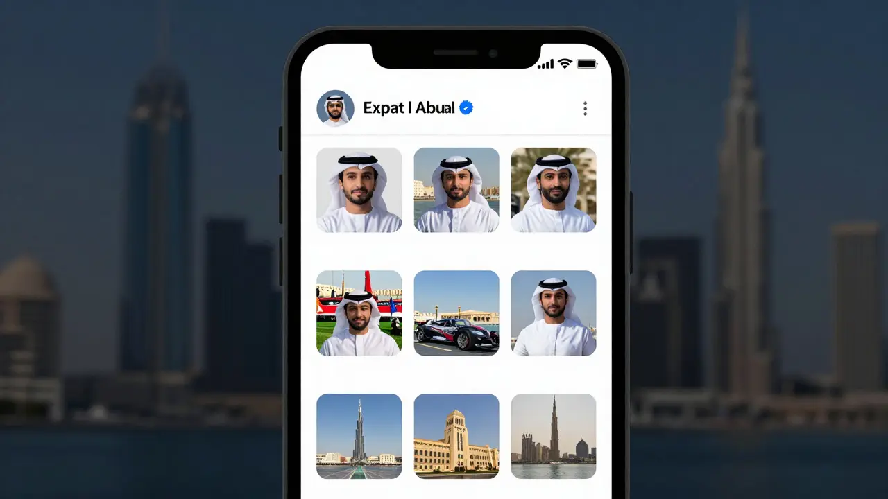 Private expat Facebook group profiles showing authentic local activity in Abu Dhabi.