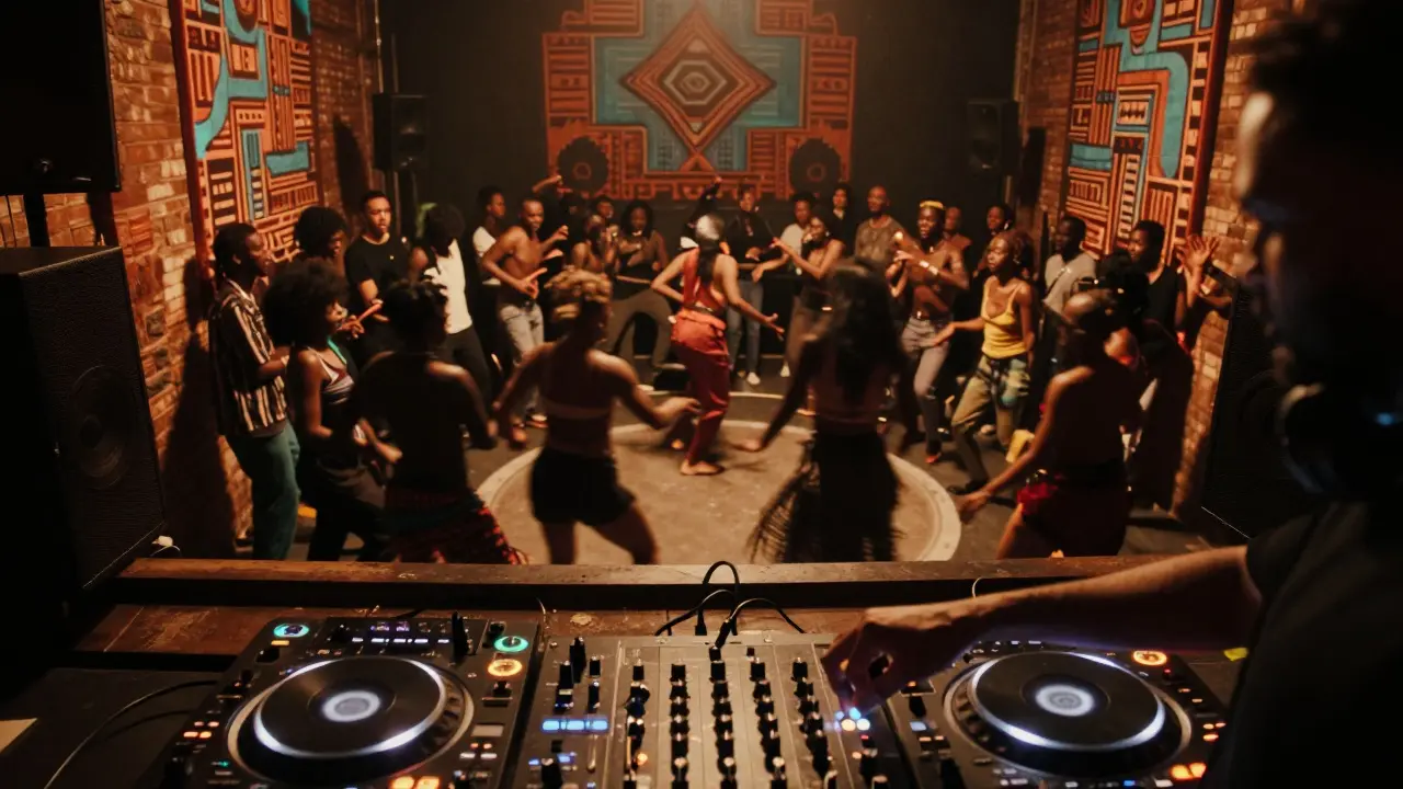 DJ performing at intimate underground club venue